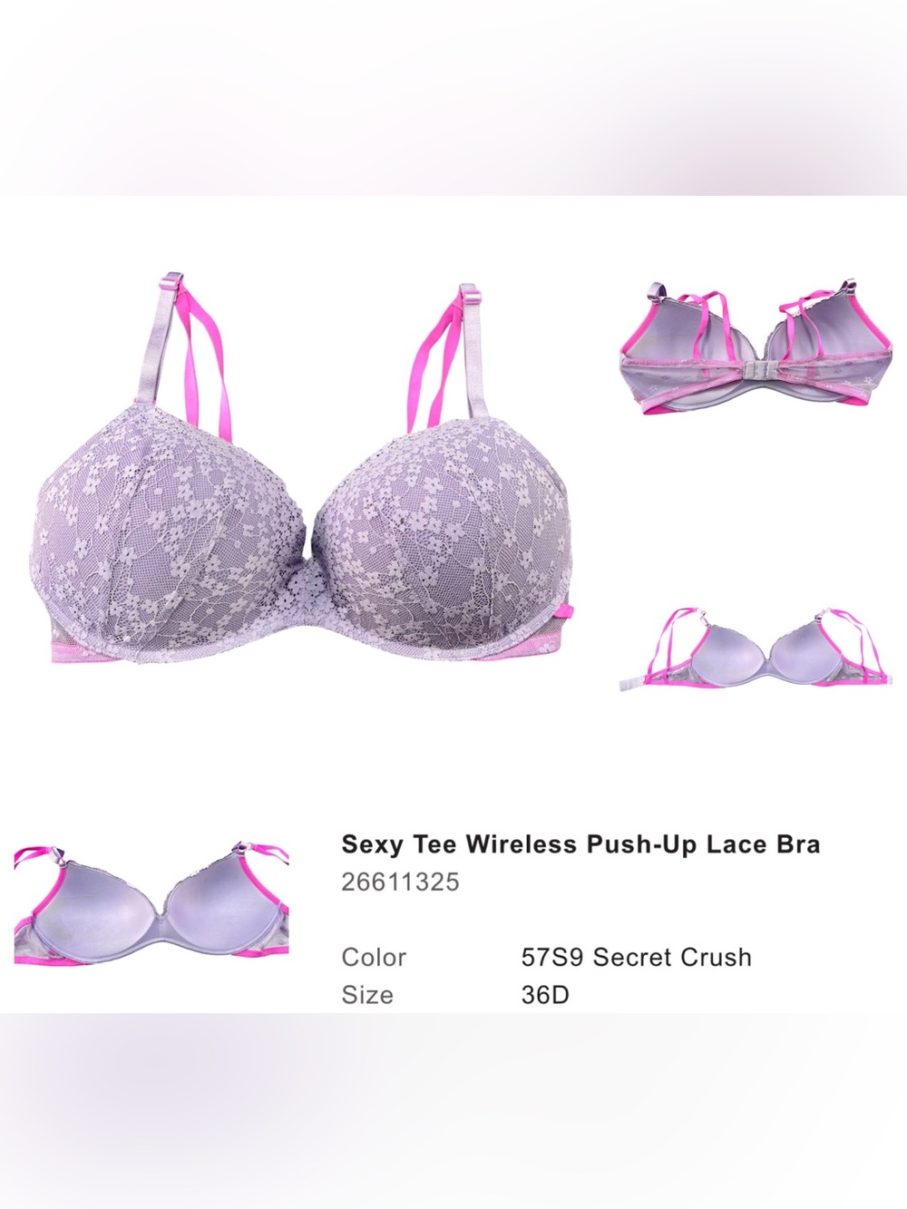 Victoria’s Secret/PINK Wireless Bras - 36D - Large - Lot Of 5 - Picture 6 of 6